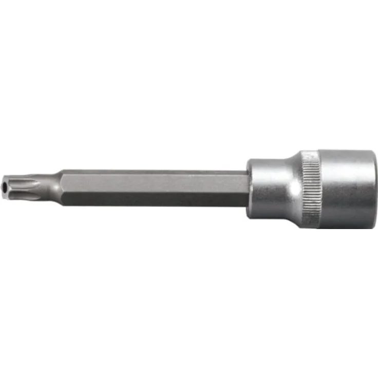 KS Tools Bohrer- und Bitset 1/2" Torx Bit-Stecknuss mit Stirnlochbohrung, lange Ausführung aus Chrom-Vanadium, matt satiniert – Bild 2