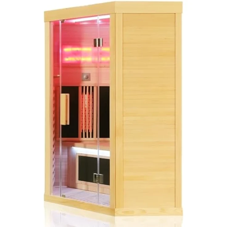 Dewello Infrarotkabine SALTCOATS 120 Wärmekabine, Dual-Therm, bis zu 2 Personen, Hemlo – Bild 3