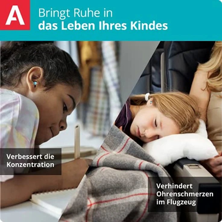 Alpine Pluggies Kinder Ohrstöpsel - Für Kind und kleine Gehörgänge - Zum Fliegen und Schwimmen - Bequemes hypoallergenes Material - Wiederverwendbare Gehörschutz – Bild 3