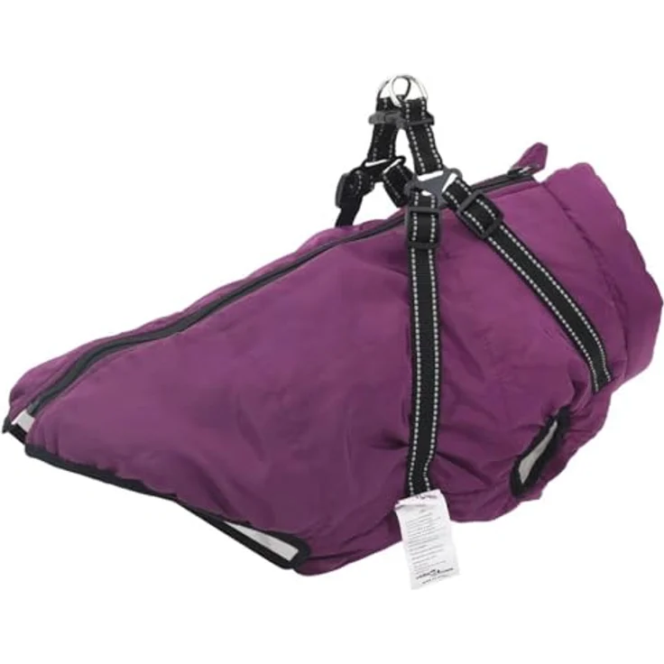 vidaXL Hundemantel mit Geschirr Wasserdicht Reflektierend Lila 5XL – Bild 1