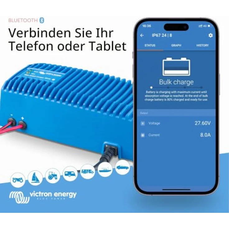 Victron Blue Smart 24/8 IP67 Ladegerät 24V / 230 Volt – Bild 2