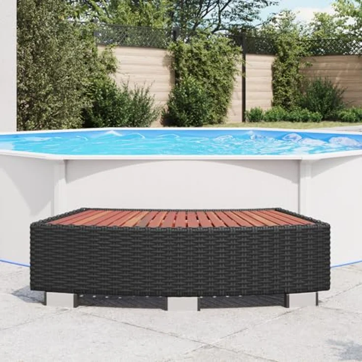 vidaXL Spa-Einstiegsstufe Poly Rattan 92 x 45 x 25 cm Schwarz – Bild 9