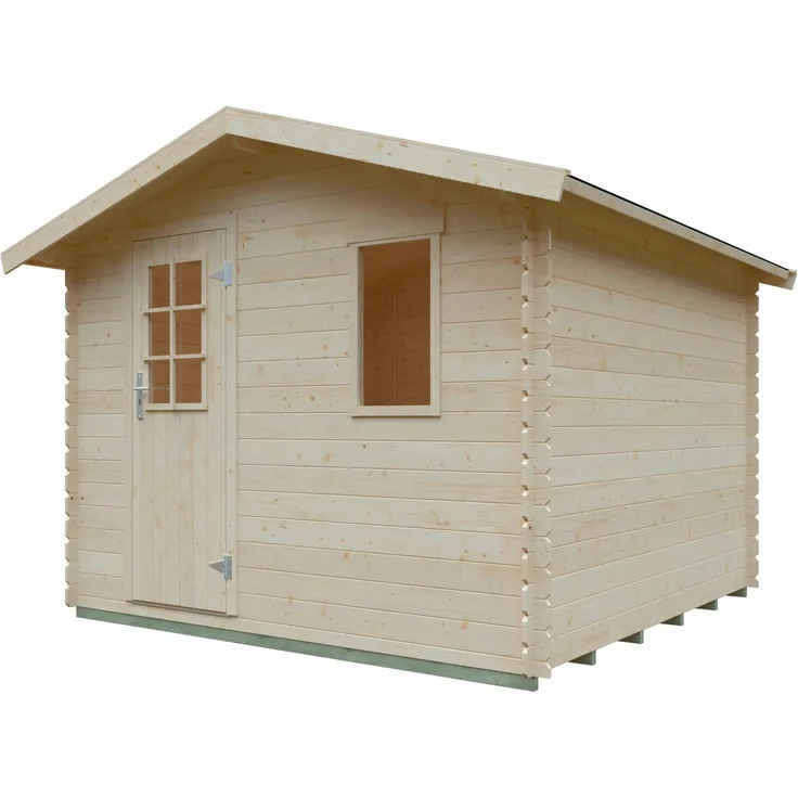 Kiehn-Holz Gartenhaus Mellenberg 3, BxT: 310x293 cm, naturbelassenes Blockbohlensystem