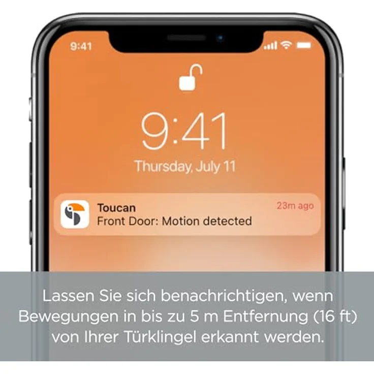 TOUCAN V3 Kabellose Video-Türklingel mit Gong – 1080p Sicherheitskamera, 180° Sichtfeld, Bewegungserkennung, 2-Wege-Audio, langlebiger Akku, kostenloser Cloud-Speicher, kein Abo erforderlich – Bild 5