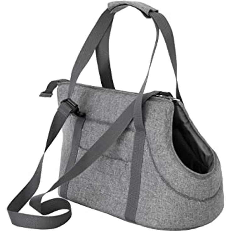DOGGY Hundetasche XL, Hände frei Reisetasche mit Seitentaschen, verstellbarem Schultergurt und Karabiner, graphit, 30 x 50 x 32 cm – Bild 1