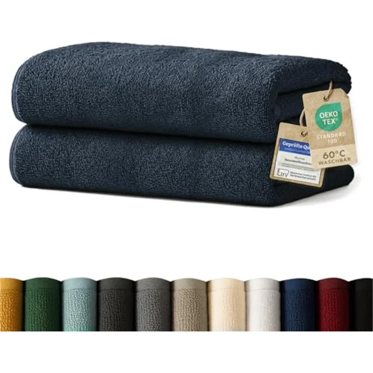Blumtal Saunatuch 80x200 cm, Dunkelblau, Oeko-Tex® Standard 100, 100% Baumwolle, Pflegeleicht, Ideal für Wellness und Freizeit – Bild 1