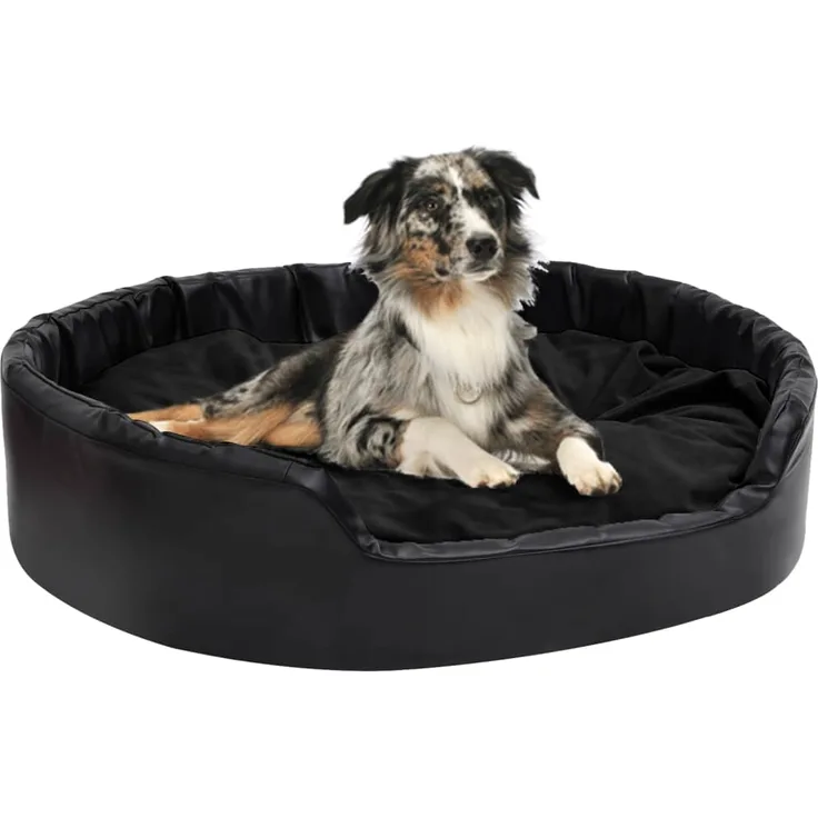 vidaXL Hundebett Schwarz 99x89x21 cm Plüsch und Kunstleder