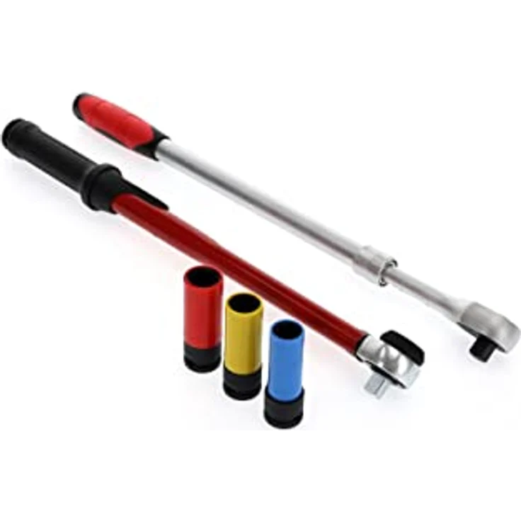 GEDORE red Reifenwechsel-Set inkl. Drehmomentschlüssel 40-200, Teleskopknarre und Kraftnuss-Satz mit Schonhülsen – Bild 4