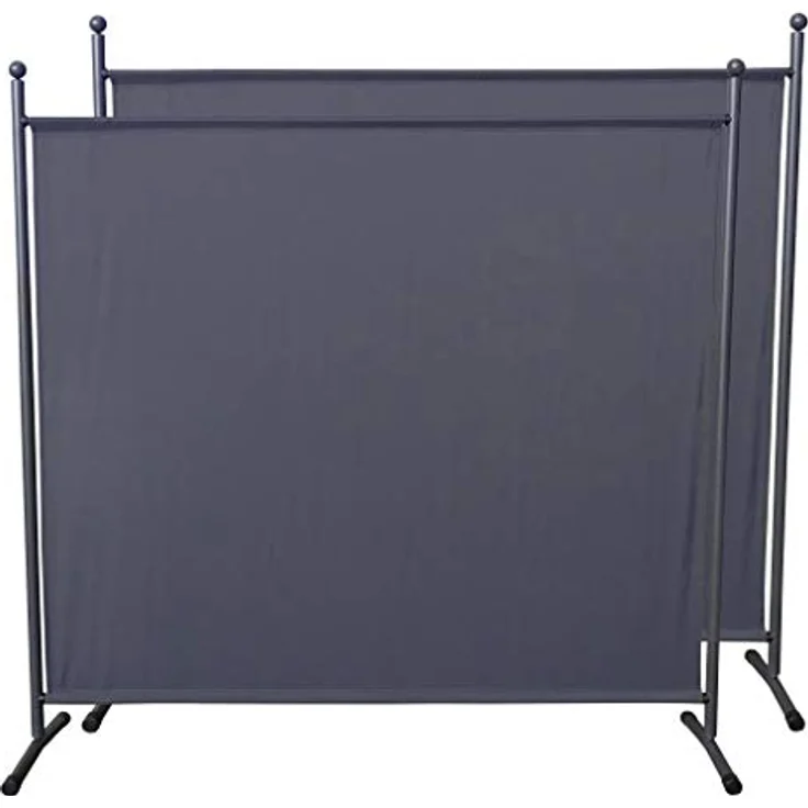 QUICK STAR Paravent 2 Stück, Blickdichte Stellwand 180 x 178 cm, Grau, für Innen & Außen, Garten & Balkon Sichtschutz – Bild 1