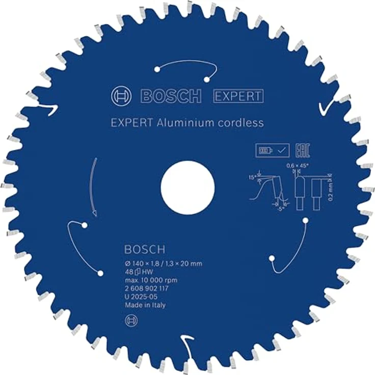 Bosch EXPERT Aluminium Kreissägeblatt, 140mm für Handkreissägen, robust mit Carbide Technology – Bild 1