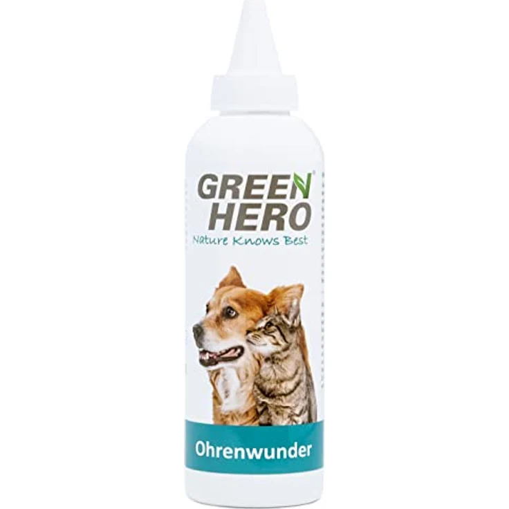 Green Hero Ohrenwunder pflegt das Ohr und unterstützt den Regenerationsprozess bei Ohrmilben Juckreiz Entzündungen Infektionen Läusen für Hund und Katze 200ml – Bild 1