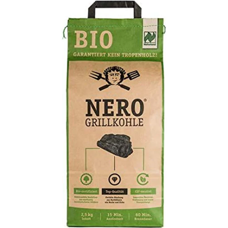 NERO BIO Grill-Holzkohle - 2,5kg Sack - rt ohne Tropenholz - Holz aus Deutschland – Bild 2