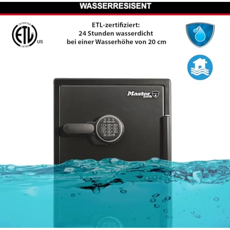 MASTER LOCK Tresor [Feuer- und Wasserfest] [56,5 L] [elektronische Kombination] LFW205FYC Für Ausweise, A4-Dokumente, Laptop – Bild 4