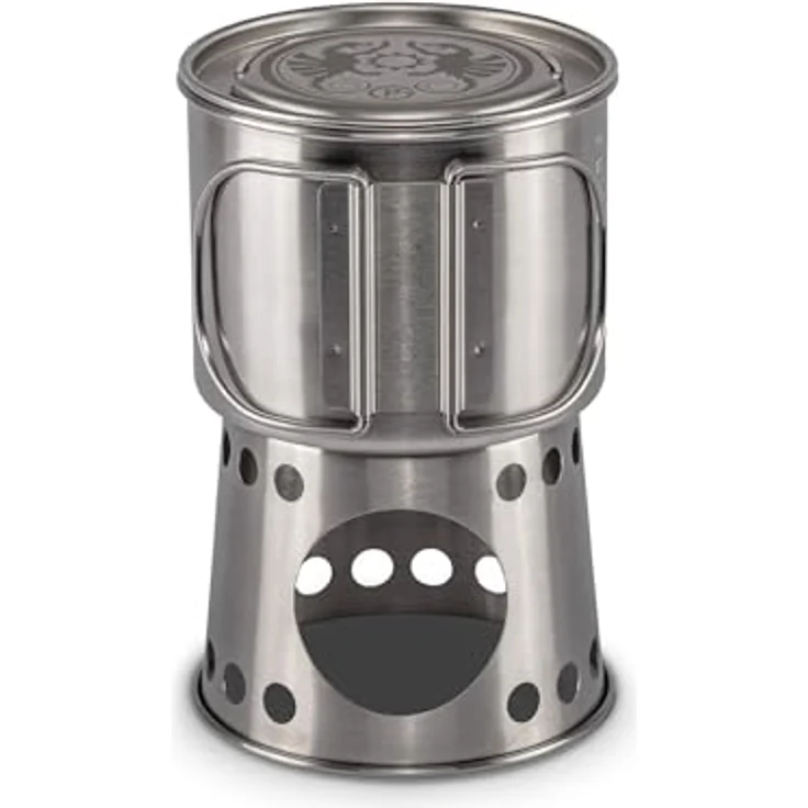 Petromax Kochbecher cp750, 2 in 1 Kochstelle und Becher aus gebürstetem Edelstahl, 750 ml, mit klappbaren Griffen und Transporttasche – Bild 3