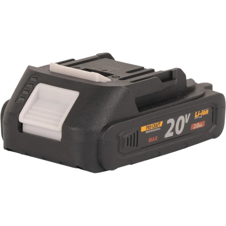 Procraft 20/2A 20V Li-Ionen Akku, 2000mAh mit Ladezustandsanzeige für Elektrowerkzeuge