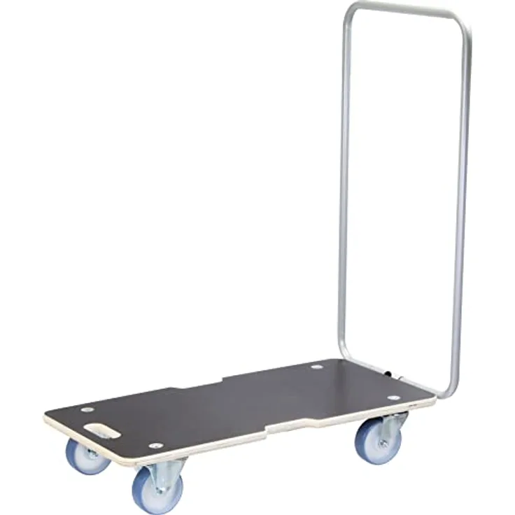 Transporthilfe MM 1345, 74 x 36,5 x 14,5 cm, softe Rollen Ø 100 mm Rollenlager, Bügel, Multiplex FSC®, Tragkraft 300 kg