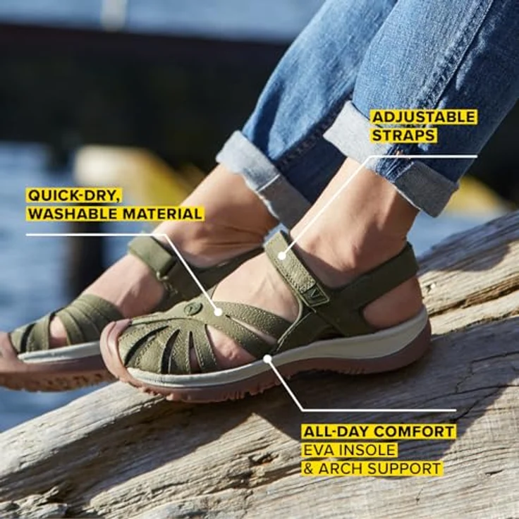 Keen ROSE SANDAL Sicherheitssandale mit Klettverschluss, schwarz – Bild 3