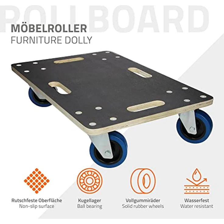 ecd germany Transportroller 40x60 cm, belastbar bis 800 kg – Bild 3