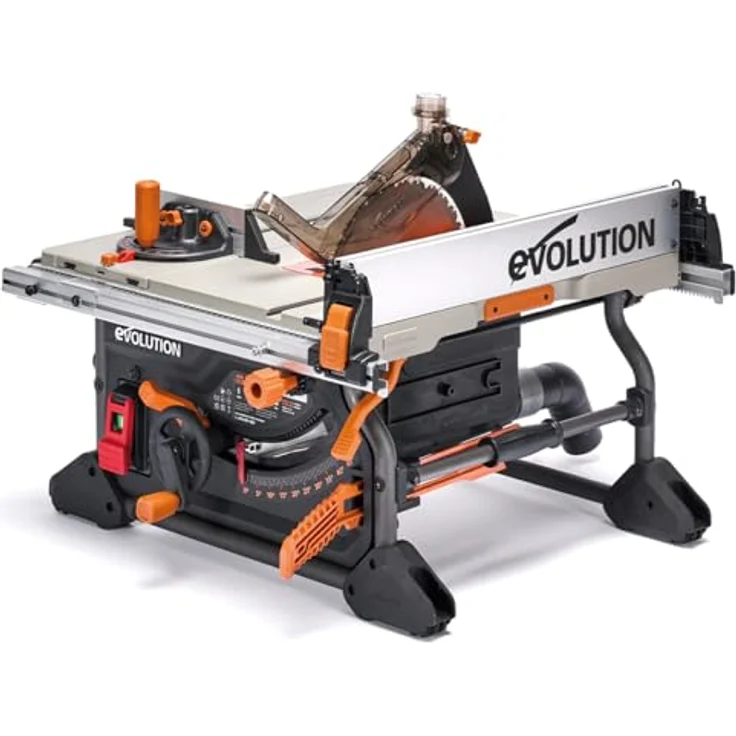 Evolution Power Tools R255TBL Tischkreissäge, Tragbare Multimaterialsägemaschine mit 85 mm Schnitttiefe und 45° Neigewinkel – Bild 1