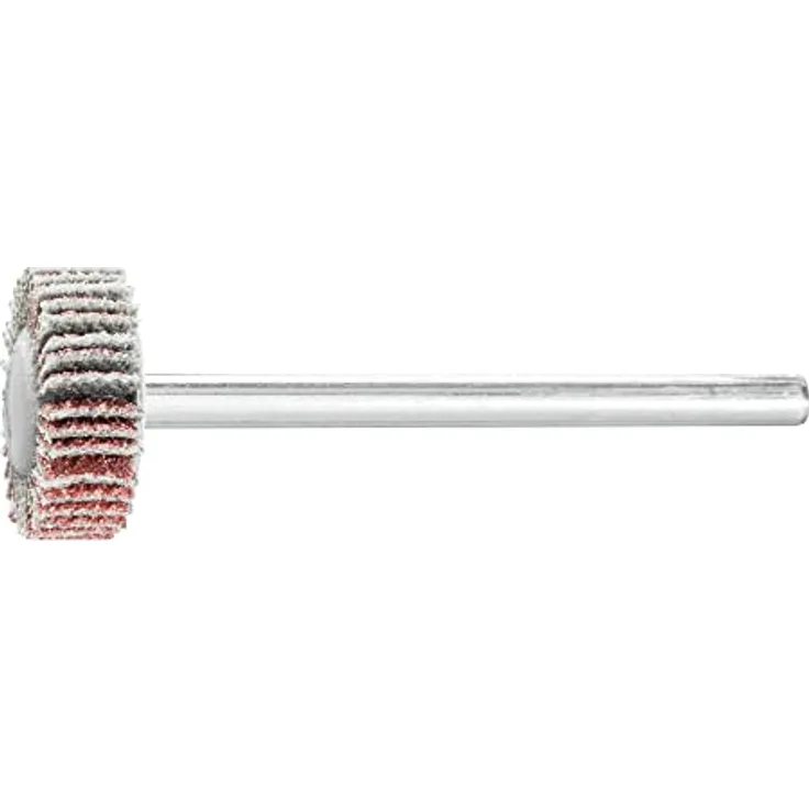 PFERD Fächerschleifer F, 2 Stück / Korund Ø 15x5mm Schaft-ø 3mm A80 - für Feinschliff & Finish mit Geradschleifer oder Biegwellenantrieb