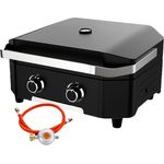 Cozze® Plancha 600 Gasgrill, 2 Zonen / Wendeplatten, 60 x 40 cm, 6.4 kW, Edelstahl / Gusseisen, schwarz