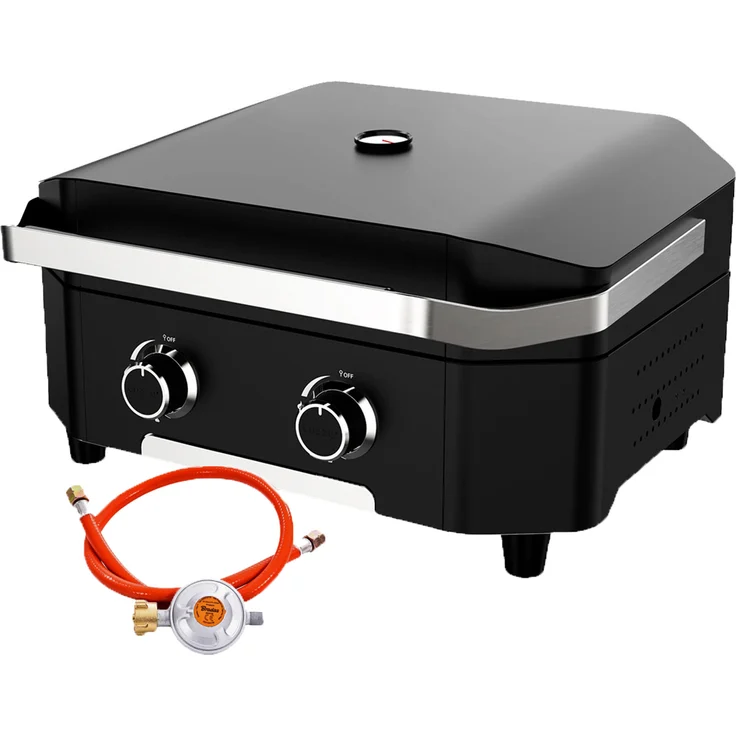 Cozze® Plancha 600 Gasgrill, 2 Zonen / Wendeplatten, 60 x 40 cm, 6.4 kW, Edelstahl / Gusseisen, schwarz