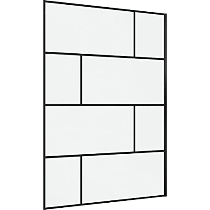 MARWELL Duschwand in modernem Design 140 x 195 cm - Glasdusche mit matt schwarzen Wandprofil - Einscheibensicherheitsglas für höchste Sicherheit - Montage auf Duschwanne oder Fliese – Bild 2