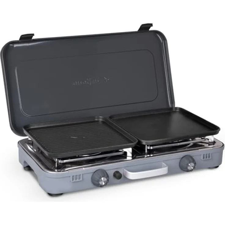 Brunner Devil Kookmaster GP, 2-flammiger Gaskocher mit Edelstahl-Kochfläche und piezoelektrischer Zündung – Bild 1