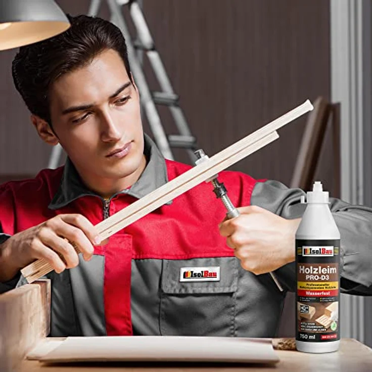 Isolbau Holzleim PRO-D3, 750 ml, extra starker wasserfester Holzkleber für Innen & Außen, lösemittelfrei, hohe Festigkeit – Bild 5