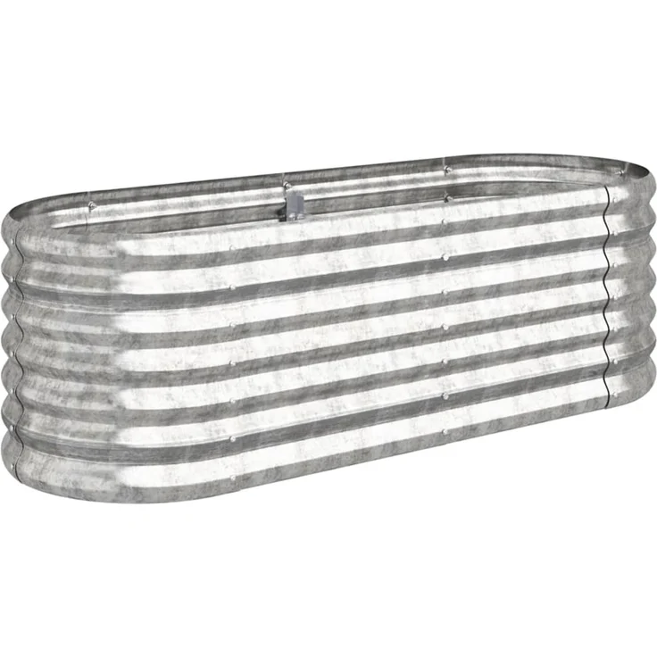 furnicato Hochbeet Pulverbeschichteter Stahl, 114x40x36 cm, Silbern, Rost- und korrosionsbeständig