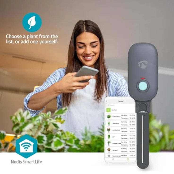Nedis SmartLife Bodenfeuchtemessgerät, Bluetooth-Sensor zur Bodenfeuchtigkeits- und Temperaturmessung, batteriebetrieben mit bis zu 12 Monaten Lebensdauer – Bild 7