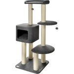 Spire Luxus Kratzbaum für Katzen Cindy 5 Ebenen 7 Sisal Krabben Spalten Plüschbett, beige