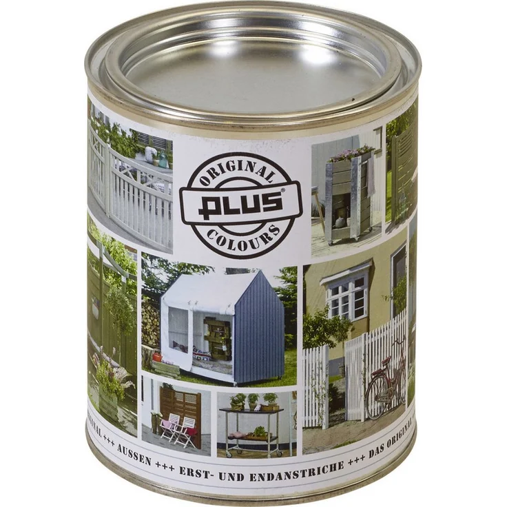 PLUS Holzschutzlasur Plus Colour Schwarz, 750 ml, wasserbasiert, ergiebig für ca. 5-6 m²