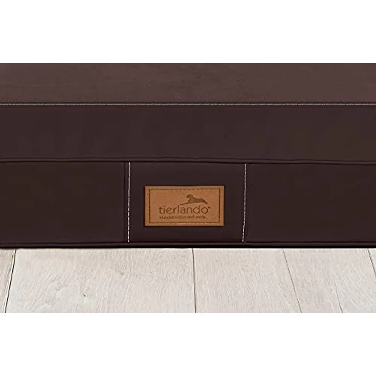 tierlando® Oscar VIP Ortho Hundematratze Kunstleder Velours Orthopädisches Hundebett VISCO Größe: OS4 100cm | Farbe: AL-01 braun – Bild 4