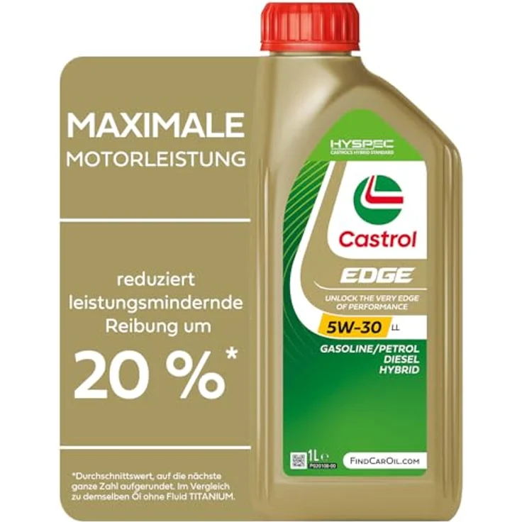 Castrol Motoröl Edge 5W-30 LL, 1L, mit Fluid-Titanium-Technologie für maximalen Motorschutz und reduzierte Reibung – Bild 1