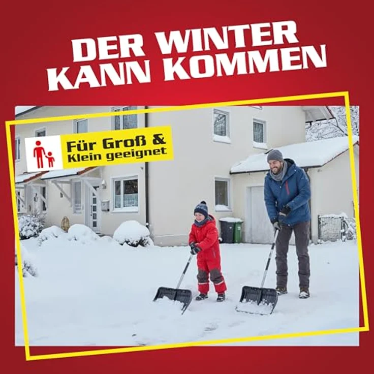 HECHT Schneeschaufel Teleskop 485 TF, 49 cm breite Schaufelfläche, stufenlos verstellbarer Teleskop-Stiel, leicht und stabil, ergonomischer D-Griff – Bild 7