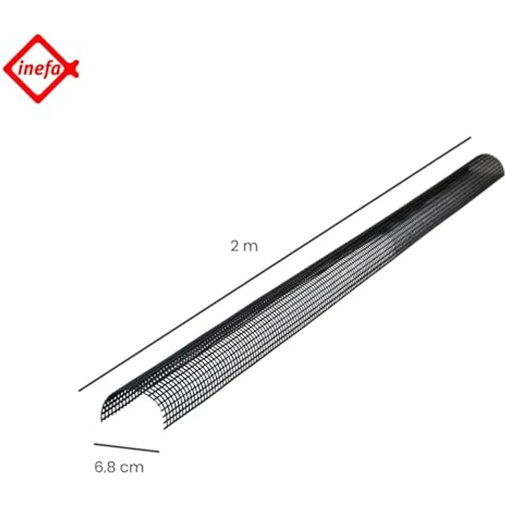 INEFA Laubschutzgitter 2m x 68mm, PVC Dachrinnen Laubschutz, schwarz, Made in Germany, witterungsbeständig, einfache Montage – Bild 2