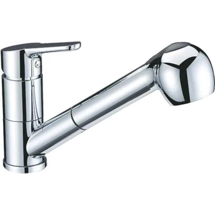 Primaster Küchenarmatur Bremen, verchromt mit integrierter Handbrause und Marken-Luftsprudler