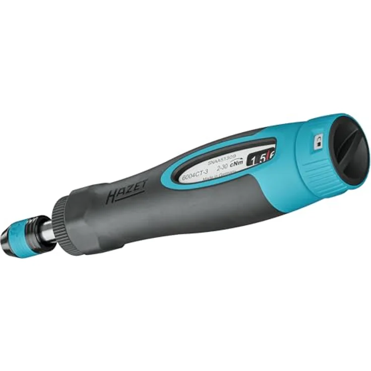 Hazet Drehmomentschraubendreher 6004CT-3, 1/4" mit Standardgriff, 0,02-0,3 Nm, 6% Genauigkeit, 196 mm Länge, umschaltbar rechts/links, Freilaufmechanismus – Bild 3