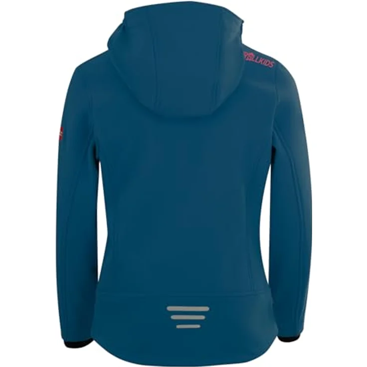 TROLLKIDS Softshelljacke Trollfjord Wasserabweisend, Mädchen, wasserdicht, winddicht, norwegische Flagge, Lonely Troll, grau – Bild 3