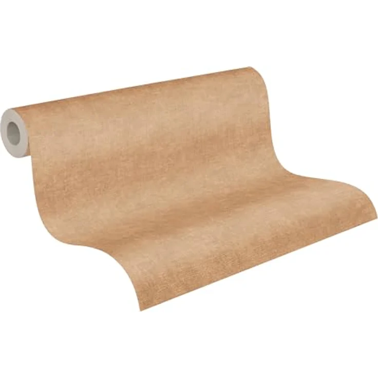 A.S. Création Smart Surfaces Einfarbige Vliestapete in Textiloptik, 10,05 m x 0,53 m - Braun, Beige, hochscheuerbeständig, ansatzfreier Rapport, Made in Germany – Bild 1