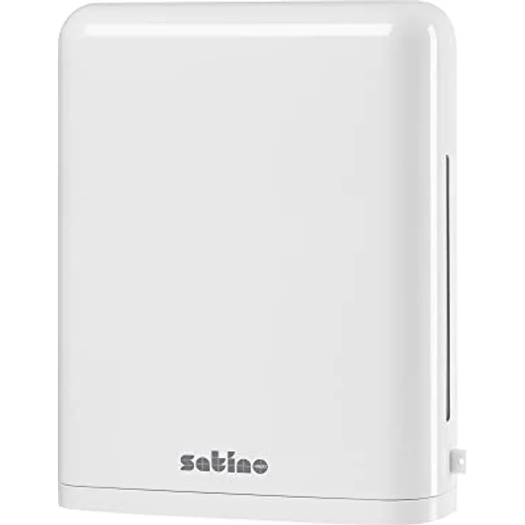 Satino by WEPA Papierhandtuchspender Interfold Large 331400 PT2, Hochglanz weiß, XXL Füllvolumen für bis zu 3 Packungen W-Falz/Z-Falz Handtuchpapier – Bild 1