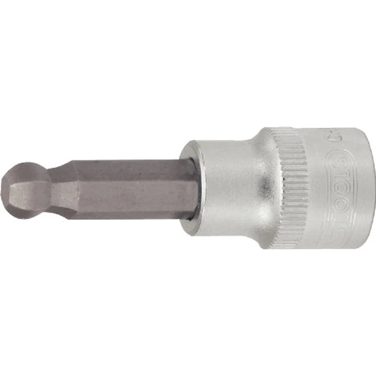 KS Tools Bohrer- und Bitset 3/8" Innensechskant-Stecknuss mit Kugelkopf, vernickelter Biteinsatz 3mm aus Chrom Vanadium, matt satiniert – Bild 2
