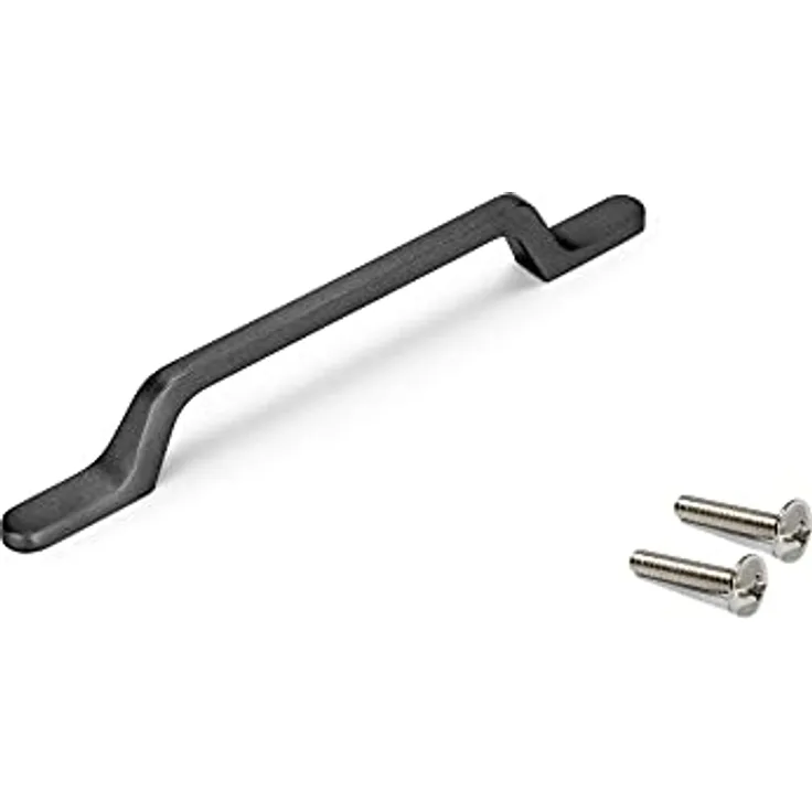 Emuca Möbelgriff, Achsabstand 160 mm, Länge 225 mm, Aluminium dunkelgrau, 5 Stück