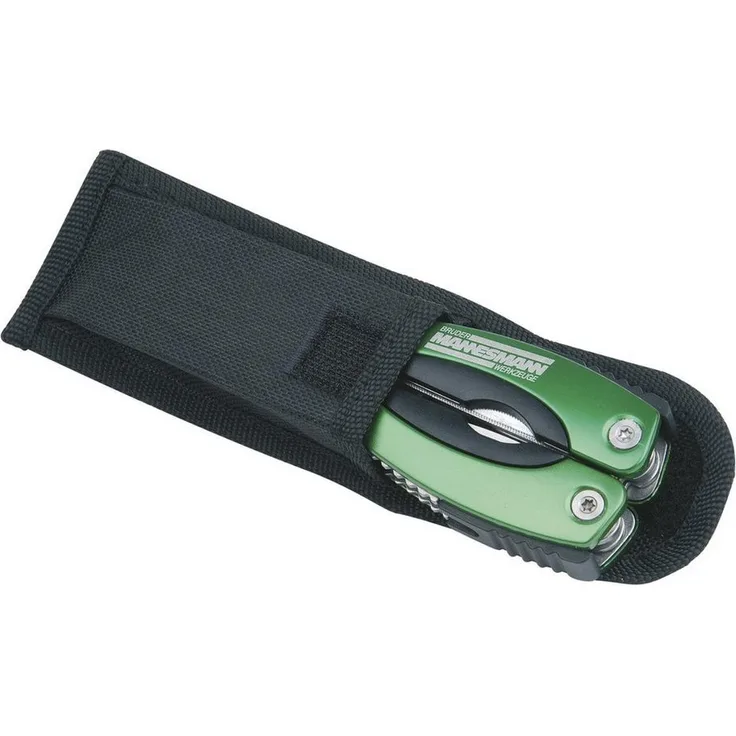 Brüder Mannesmann M10272 Werkzeuge Kombizange Multitool, 11 Werkzeuge in 1, Stahl grün/schwarz