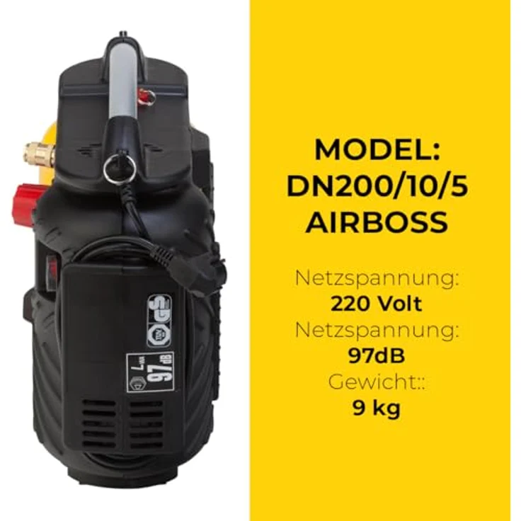 Stanley AIRBOSS Kompressor, 1100 W, 230 V, DN200-10-5 – Bild 4