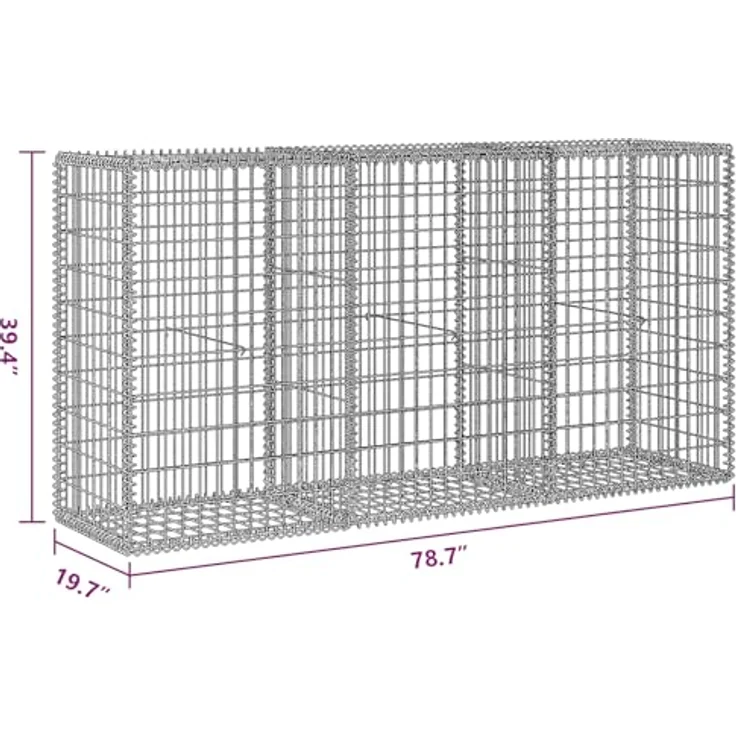 vidaXL Gabionenkorb Stahl 200×50×100 cm - Preisvergleich – Bild 3