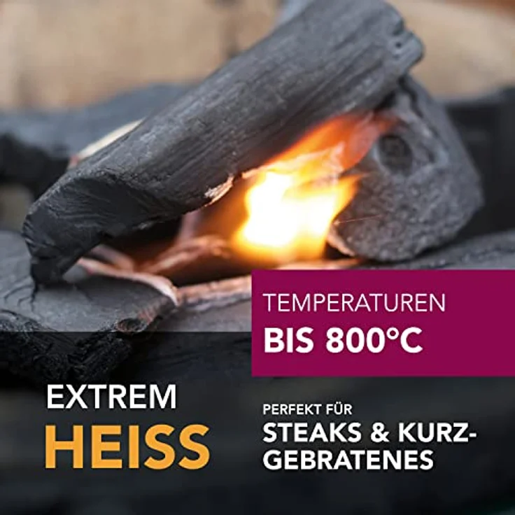 McBrikett MARABU Holzkohle für Kamado-Grills, 15kg, Brenndauer +3 Stunden, Top Aroma, Rauchfrei, Größe 40-200mm – Bild 3