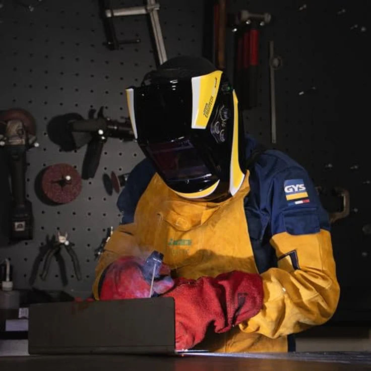 GYS Schweißhelm LCD Ergotech+ 5-9 9-13, Schwarz, mit True Color Technologie für präzise Sicht und einstellbare Lichtschutzfilter – Bild 6