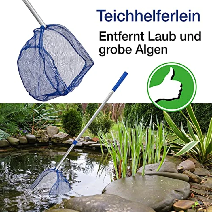 Thats Shopping GmbH Kescher 75 - 121 cm lang - Teleskopstange - Feinmaschig - Für Aquarium & Swimmin – Bild 4
